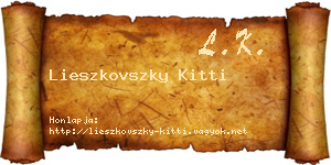 Lieszkovszky Kitti névjegykártya